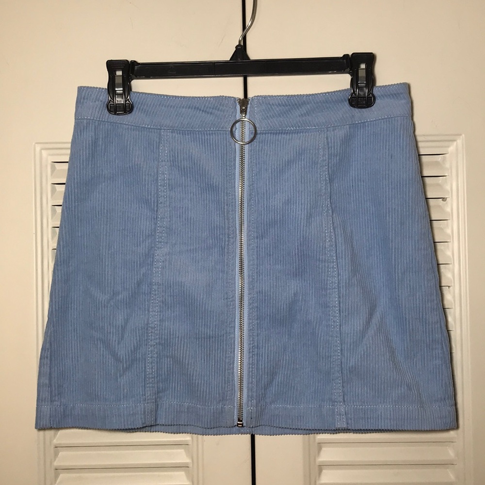 Corduroy Zip Front Skirt